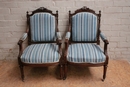 Louis XVI style Arm chairs and chairs in rosewood, France 19th century
