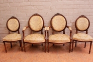 Louis XVI Arm chairs and chairs in walnut