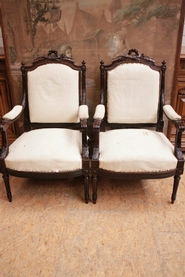 Louis XVI arm chairs in rosewood