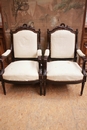Louis XVI style Arm chairs in rosewood, France 19th century