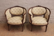 Louis XVI Arm chairs in walnut