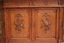 Louis XVI style Cabinet in oak and marble, France 19th century