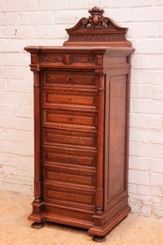 Louis XVI Cabinet in oak with safe inside