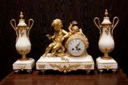 Louis XVI Clock set in bronze and marble