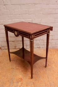 Louis XVI Desk/center table mahogany bronze marble wedgewood