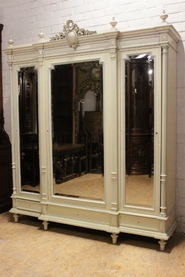 Louis XVI paint 3 door armoire with washstand inside