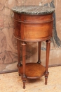 Louis XVI style End table in walnut and marble, France 19th century