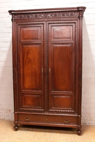 Louis XVI style 2 door armoire in mahogany