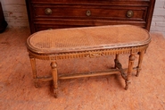 Louis XVI style bench in gilt wood