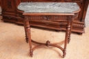 Louis XVI style Console in walnut and marble, France 19th century