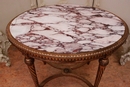 Louis XVI style Table in gilt wood and marble, Belgium 1900