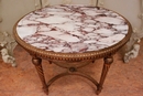 Louis XVI style Table in gilt wood and marble, Belgium 1900