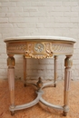 Louis XVI style Table and 4 chairs in Painted, France 19th century