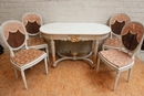 Louis XVI style Table and 4 chairs in Painted, France 19th century