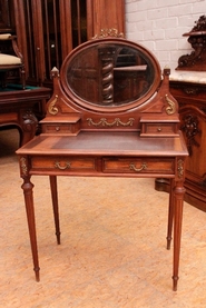 Louis XVI Vanity in mahogany and bronze