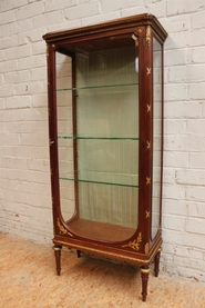 Mahogany Louis XVI display cabinet with paint gilt accents