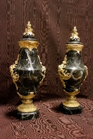 Marble and bronze urns