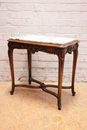 Louis XV style Center table in Beechwood and marble, France 1900