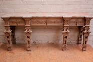 marble top regency style console in oak