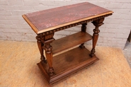 Marble top renaissance center table in walnut