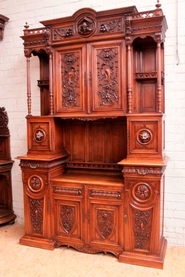 Monumental renaissace cabinet walnut