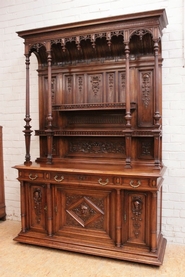 monumental renaissance cabinet in walnut stamped by the maker