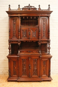 Monumental walnut Henri II cabinet