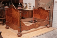 Napoleon III bed with inlay and bronze
