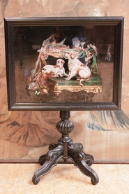 Napoleon III table with dog painting