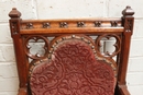 Gothic style arm chair in Oak, Belgium 19th century