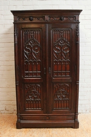Oak gothic armoire