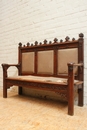 Gothic style bench in Oak, France 19th century