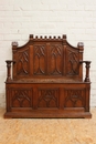 Gothic style Hall bench in Oak, France 1900