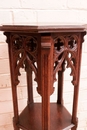 Gothic style Pedestal in Oak, France 19th century
