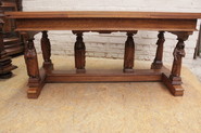 Oak gothic table with monks