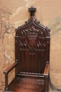 Gothic style Throne chair in Oak, France 19th century