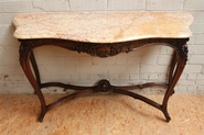 Oak Louis XV console with marble top