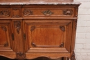Louis XV style Server in oak and marble, Belgium 19th century