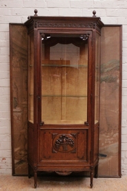 Oak Louis XVI display cabinet