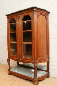 Oak regency style display cabinet