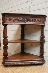 oak renaissance corner cabinet