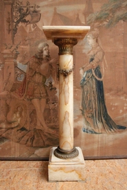 Onyx and bronze pedestal
