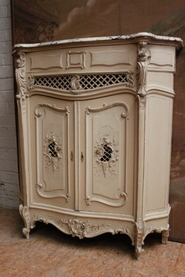 Paint Louis XV bombe radiator cover with marble top