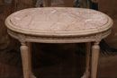 Louis XVI style Table in paint wood and marble, France 19th century