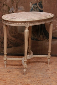 Paint Louis XVI center table with marble top
