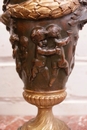 Renaissance style Urns in Bronze and marble, France 19th century