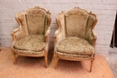 Louis XVI style Bergeres in gilt wood, France 19th century