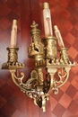 Gothic style wall sconses in Bronze, France 19th century