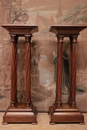 Henri II gothic style Pedestals in Walnut, France 19th century
