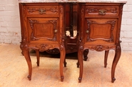 pair Louis XV nightstands in mahogany